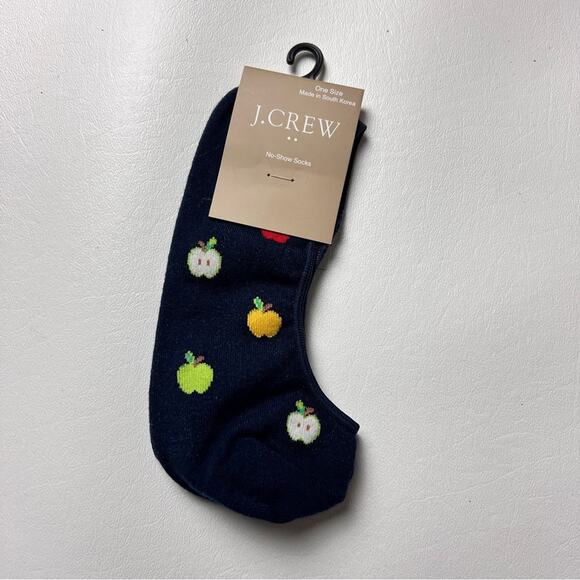 J.Crew Women's Fall Theme Apple No Show Socks One Size NWT - Picture 2 of 7